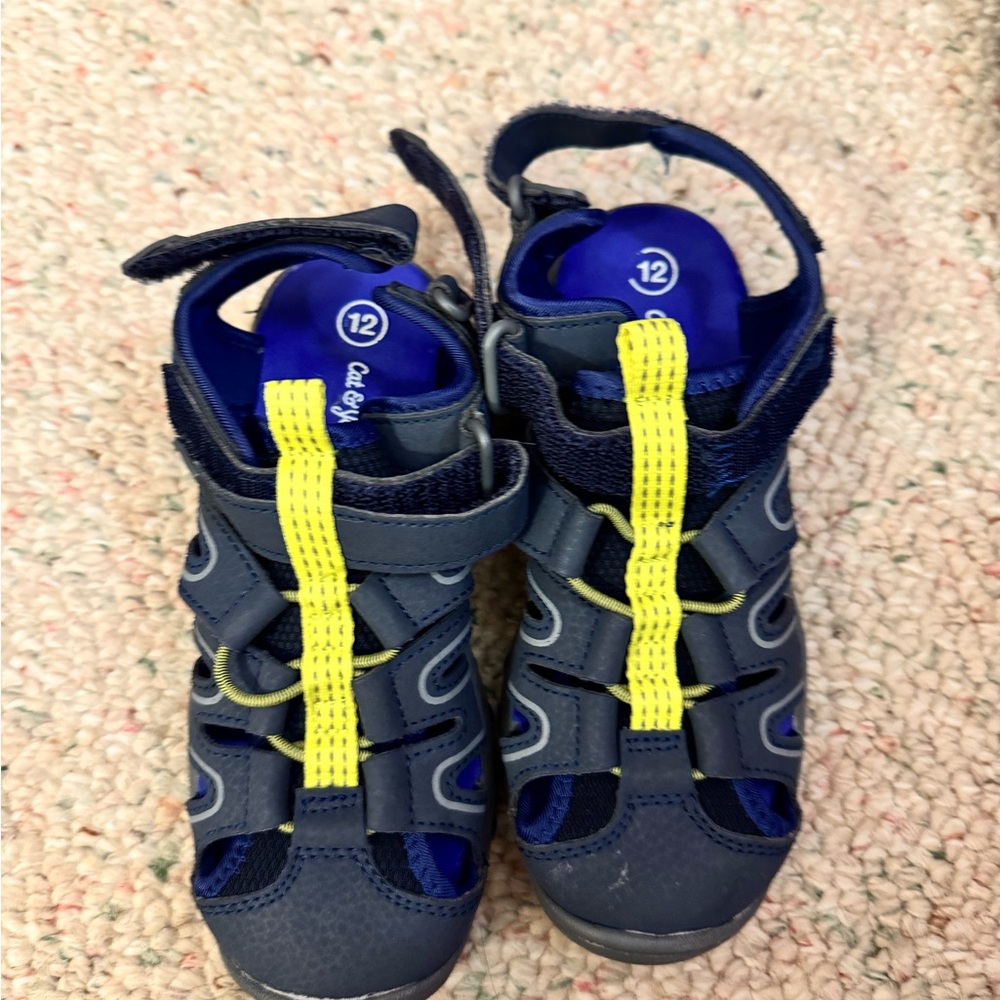 Kids Navy and Yellow Sandals